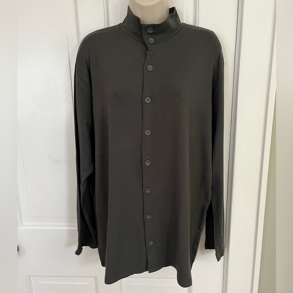 Gianfranco Ferre for KoreanAir Night Shirt Button Front Mandarin Collar XXL - Picture 1 of 14